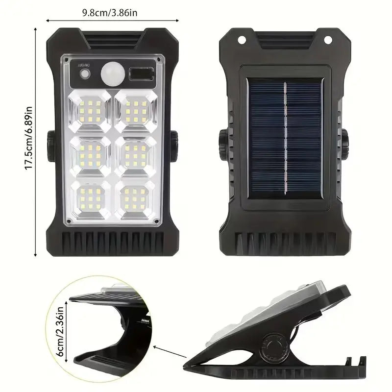 lámpara solar con clip
